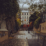 Stairs of Montmartre in Paris France