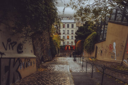 Stairs of Montmartre in Paris France